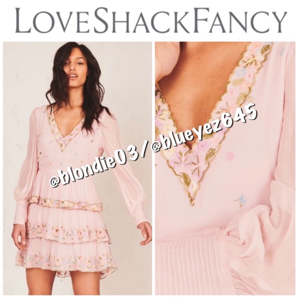 LoveShackFancy “Paris” dress in fairytale pink 2